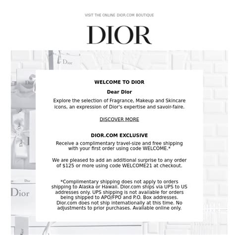 dior coupon codes.